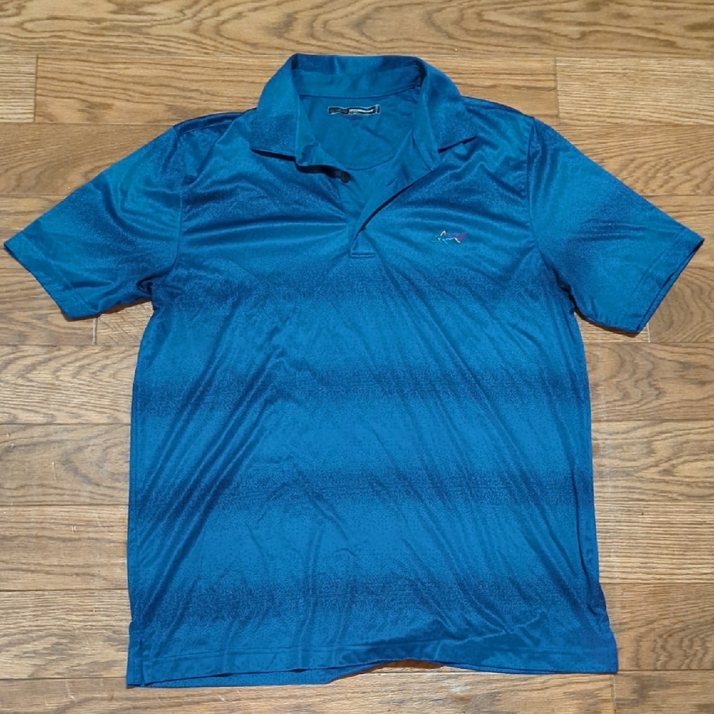 Greg Norman Collection Blue Polo Shirt with Athletic Fabric